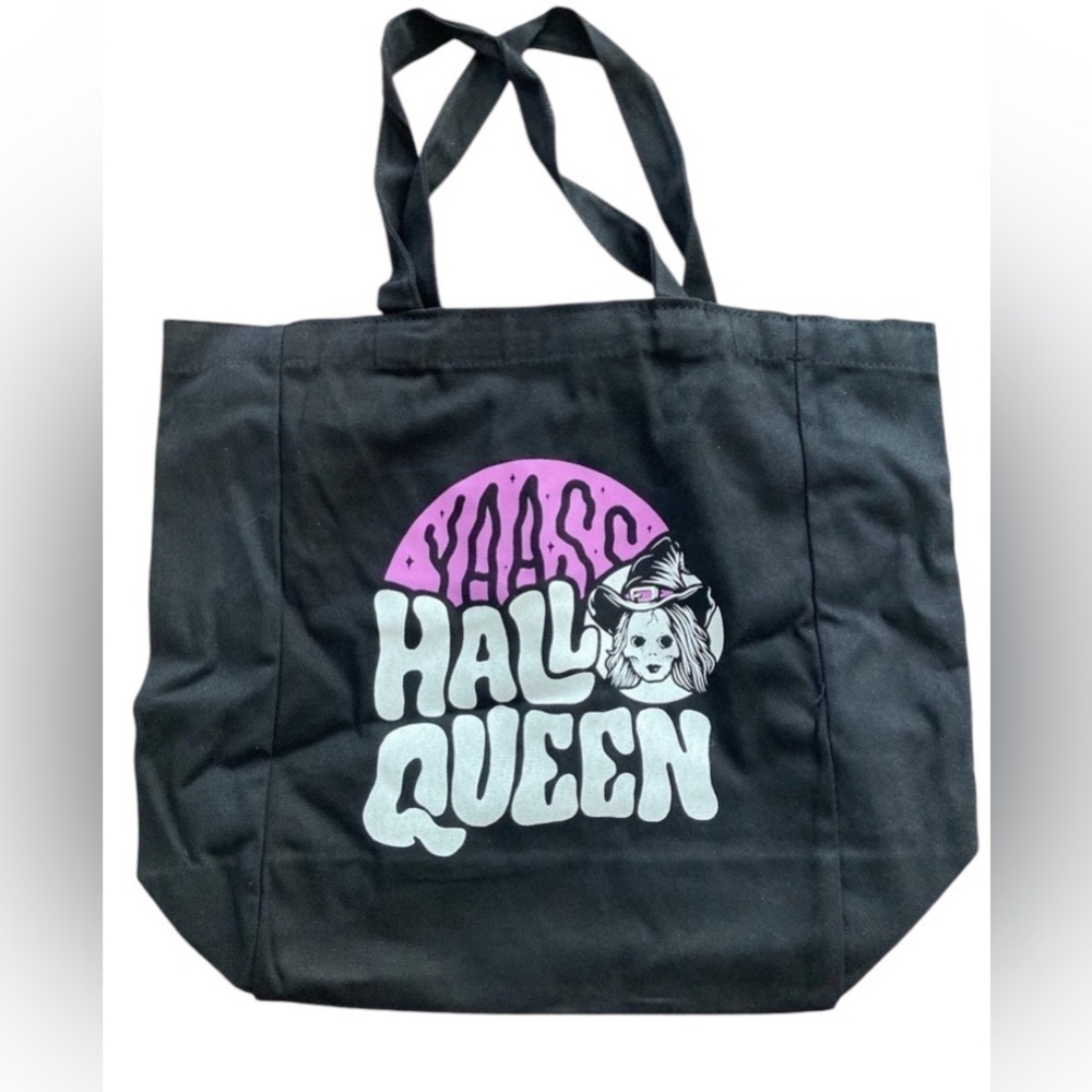 Dolls Kill Halloween Yaass Hallowqueen cloth tote bag